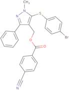 {5-[(4-Bromophenyl)sulfanyl]-1-methyl-3-phenyl-1H-pyrazol-4-yl}methyl 4-cyanobenzenecarboxylate