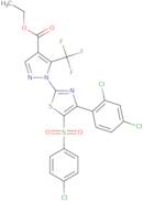 Ethyl 1-[5-(4-chlorophenyl)sulfonyl-4-(2,4-dichlorophenyl)-1,3-thiazol-2-yl]-5-(trifluoromethyl)py…