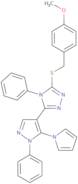 3-[(4-Methoxyphenyl)methylsulfanyl]-4-phenyl-5-(1-phenyl-5-pyrrol-1-ylpyrazol-4-yl)-1,2,4-triazole