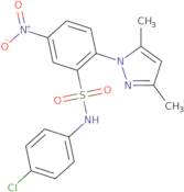 N-(4-Chlorophenyl)-2-(3,5-dimethyl-1H-pyrazol-1-yl)-5-nitrobenzene-1-sulfonamide