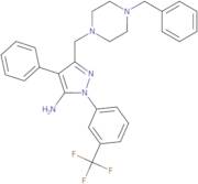 5-[(4-Benzylpiperazin-1-yl)methyl]-4-phenyl-2-[3-(trifluoromethyl)phenyl]pyrazol-3-amine