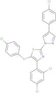 2-[4-(4-Chlorophenyl)pyrazol-1-yl]-5-(4-chlorophenyl)sulfanyl-4-(2,4-dichlorophenyl)-1,3-thiazole