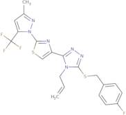 4-[5-[(4-Fluorophenyl)methylsulfanyl]-4-prop-2-enyl-1,2,4-triazol-3-yl]-2-[3-methyl-5-(trifluorome…