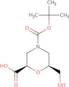 (2R,6S)-4-(tert-butoxycarbonyl)-6-(hydroxymethyl)morpholine-2-carboxylic acid