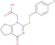 2-(2-((4-fluorobenzyl)thio)-4-oxo-4,5,6,7-tetrahydro-1H-cyclopenta[d]pyrimidin-1-yl)acetic acid