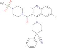 1-[6-Fluoro-3-(4-methylsulfonylpiperazine-1-carbonyl)quinolin-4-yl]-4-phenylpiperidine-4-carbonitrile