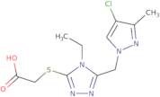 ((5-[(4-Chloro-3-methyl-1H-pyrazol-1-yl)methyl]-4-ethyl-4H-1,2,4-triazol-3-yl)thio)acetic acid