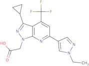 2-[3-Cyclopropyl-6-(1-ethyl-1H-pyrazol-4-yl)-4-(trifluoromethyl)-1H-pyrazolo[3,4-b]pyridin-1-yl]acetic acid