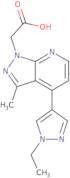 [4-(1-Ethyl-1H-pyrazol-4-yl)-3-methyl-1H-pyrazolo[3,4-b]pyridin-1-yl]acetic acid