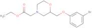 Ethyl 2-(2-((3-bromophenoxy)methyl)morpholino)acetate