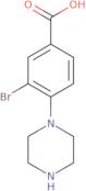 3-Bromo-4-piperazinobenzoic acid