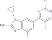 6-(2-Chloro-5-fluoropyrimidin-4-yl)-1-cyclopropyl-4-fluoro-2-methyl-1H-1,3-benzodiazole