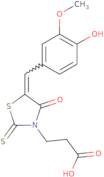 3-[5-[(4-Hydroxy-3-methoxyphenyl)methylidene]-4-oxo-2-sulfanylidene-1,3-thiazolidin-3-yl]propanoic…