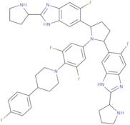 (S)-5,5'-((2R,5R)-1-(3,5-Difluoro-4-(4-(4-fluorophenyl)piperidin-1-yl)phenyl)pyrrolidine-2,5-diyl)bis(6-fluoro-2-((S)-pyrrolidin-2-y l)-1H-benzo[D]imidazole)