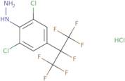 [2,6-dichloro-4-(1,1,1,2,3,3,3-heptafluoropropan-2-yl)phenyl]hydrazine hydrochloride