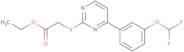 Ethyl 2-({4-[3-(difluoromethoxy)phenyl]pyrimidin-2-yl}sulfanyl)acetate