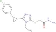 2-({5-[2-(4-Chlorophenyl)cyclopropyl]-4-ethyl-4H-1,2,4-triazol-3-yl}thio)acetohydrazide