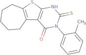 4-(2-Methylphenyl)-5-sulfanyl-8-thia-4,6-diazatricyclo[7.5.0.0,2,7]tetradeca-1(9),2(7),5-trien-3-o…