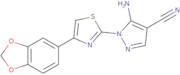 5-Amino-1-[4-(1,3-dioxaindan-5-yl)-1,3-thiazol-2-yl]-1H-pyrazole-4-carbonitrile