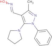 N-{[3-Methyl-1-phenyl-5-(pyrrolidin-1-yl)-1H-pyrazol-4-yl]methylidene}hydroxylamine