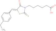 6-[(5Z)-5-[(4-Ethylphenyl)methylidene]-4-oxo-2-sulfanylidene-1,3-thiazolidin-3-yl]hexanoic acid