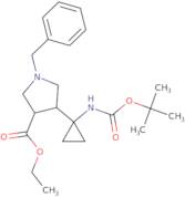 ethyl 1-benzyl-4-(1-{[(tert-butoxy)carbonyl]amino}cyclopropyl)pyrrolidine-3-carboxylate