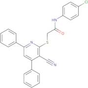 N-(4-Chloro-phenyl)-2-(3-cyano-4,6-diphenyl-pyridin-2-ylsulfanyl)-acetamide