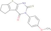 11-(4-Methoxyphenyl)-10-sulfanyl-7-thia-9,11-diazatricyclo[6.4.0.0,2,6]dodeca-1(8),2(6),9-trien-12…