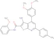 3-Amino-4-(3,4-dimethoxyphenyl)-N-(2-methoxyphenyl)-6-(4-methylphenyl)thieno[2,3-b]pyridine-2-ca...