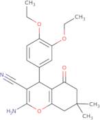 2-Amino-4-(3,4-diethoxyphenyl)-7,7-dimethyl-5-oxo-5,6,7,8-tetrahydro-4H-chromene-3-carbonitrile