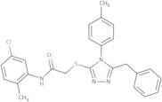 2-[[5-Benzyl-4-(4-methylphenyl)-1,2,4-triazol-3-yl]sulfanyl]-N-(5-chloro-2-methylphenyl)acetamide