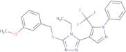 4-Ethyl-3-[(3-methoxyphenyl)methylsulfanyl]-5-[1-phenyl-5-(trifluoromethyl)pyrazol-4-yl]-1,2,4-tri…