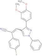 3-[3-(3,4-Dimethoxyphenyl)-1-phenylpyrazol-4-yl]-2-(4-fluorophenyl)prop-2-enenitrile