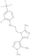 N-[2-[3-(5-Amino-1-methylpyrazol-4-yl)-5-methyl-1,2,4-triazol-4-yl]ethyl]-3-chloro-5-(trifluoromet…