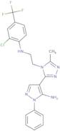 4-[4-[2-[2-Chloro-4-(trifluoromethyl)anilino]ethyl]-5-methyl-1,2,4-triazol-3-yl]-2-phenylpyrazol-3…