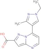 7-(1-Ethyl-3-methyl-1H-pyrazol-4-yl)pyrazolo[1,5-a]pyrimidine-2-carboxylic acid