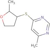 4-Methyl-6-[(2-methyloxolan-3-yl)sulfanyl]pyrimidine