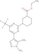 Ethyl 1-[4-(1,5-dimethyl-1H-pyrazol-4-yl)-6-(trifluoromethyl)pyrimidin-2-yl]piperidine-3-carboxyla…