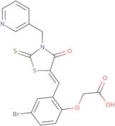 2-[4-Bromo-2-[(Z)-[4-oxo-3-(pyridin-3-ylmethyl)-2-sulfanylidene-1,3-thiazolidin-5-ylidene]methyl]phenoxy]acetic acid