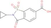 2-​Cyclopropyl-​2,​3-​dihydro-​3-​oxo-1,​2-​benzisothiazole-​6-​carboxylic acid 1,​1-​dioxide