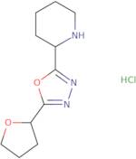 2-{5-[(2R)-Oxolan-2-yl]-1,3,4-oxadiazol-2-yl}piperidine hydrochloride