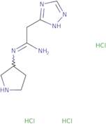 N'-(Pyrrolidin-3-yl)-2-(4H-1,2,4-triazol-3-yl)ethanimidamide trihydrochloride