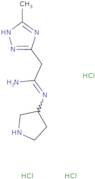 2-(5-Methyl-1H-1,2,4-triazol-3-yl)-N'-(pyrrolidin-3-yl)ethanimidamide trihydrochloride