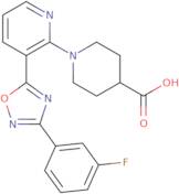 1-{3-[3-(3-Fluorophenyl)-1,2,4-oxadiazol-5-yl]pyridin-2-yl}piperidine-4-carboxylic acid