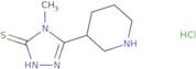 4-Methyl-5-(piperidin-3-yl)-4H-1,2,4-triazole-3-thiol hydrochloride