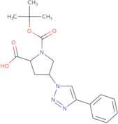 1-(tert-Butoxycarbonyl)-4-(4-phenyl-1H-1,2,3-triazol-1-yl)pyrrolidine-2-carboxylic acid