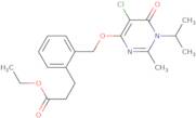 Ethyl 3-(2-((5-chloro-1,6-dihydro-1-isopropyl-2-methyl-6-oxopyrimidin-4-yloxy)methyl)phenyl)propan…