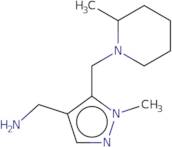 {1-Methyl-5-[(2-methylpiperidin-1-yl)methyl]-1H-pyrazol-4-yl}methanamine