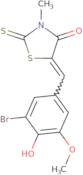 (5Z)-5-[(3-Bromo-4-hydroxy-5-methoxyphenyl)methylidene]-3-methyl-2-sulfanylidene-1,3-thiazolidin-4…