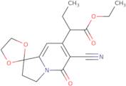 Ethyl 2-(6-cyano-5-oxo-2,3-dihydro-5H-spiro[indolizine-1,2-[1,3]dioxolan]-7-yl)butanoate